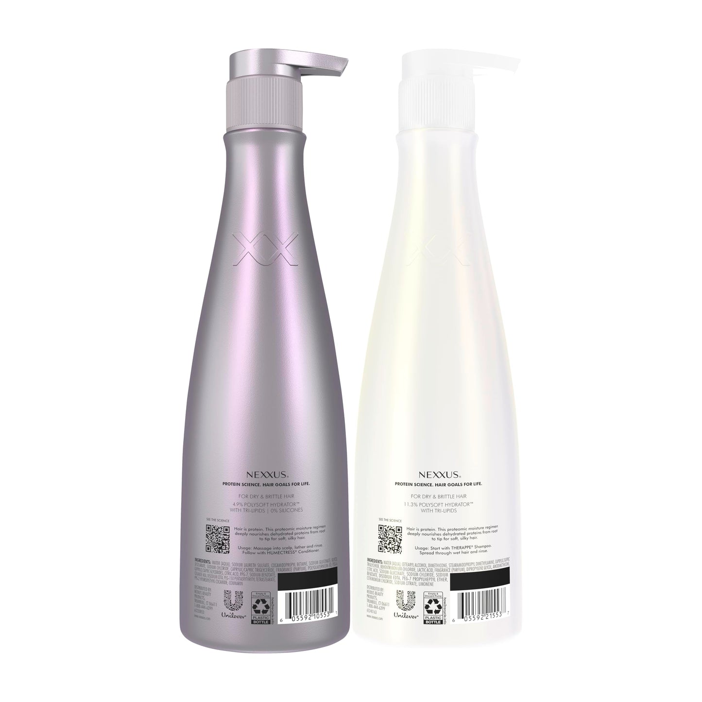 Nexxus Shampoo and Conditioner Therappe & Humectress 2 Count for Dry Hair Care With Proteinfusion Blend for 24-hour Moisture 13.5 oz