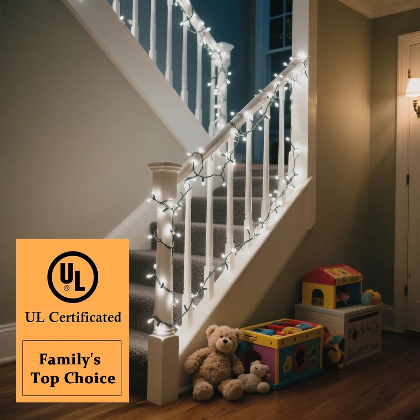 400 LED Cluser Lights, Cool White Christmas Tree Lights with Remote, 8 Modes Twinkle Outdoor Waterprfoof Plug in for Indoor, Garland, Xmas, Wedding Decor,19.56ft, Black Wire