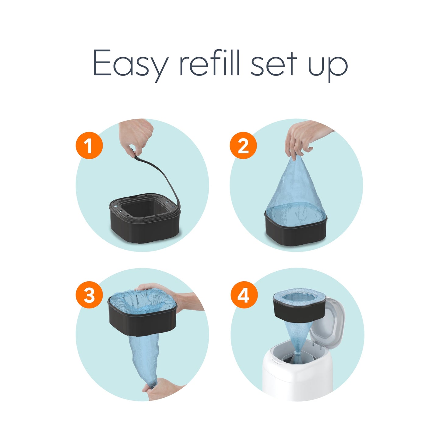 The Diaper Genie Jumbo+ Square Refill, with continuous film, can hold up to 1080 newborn-sized diapers per refill. (Pack of 2)