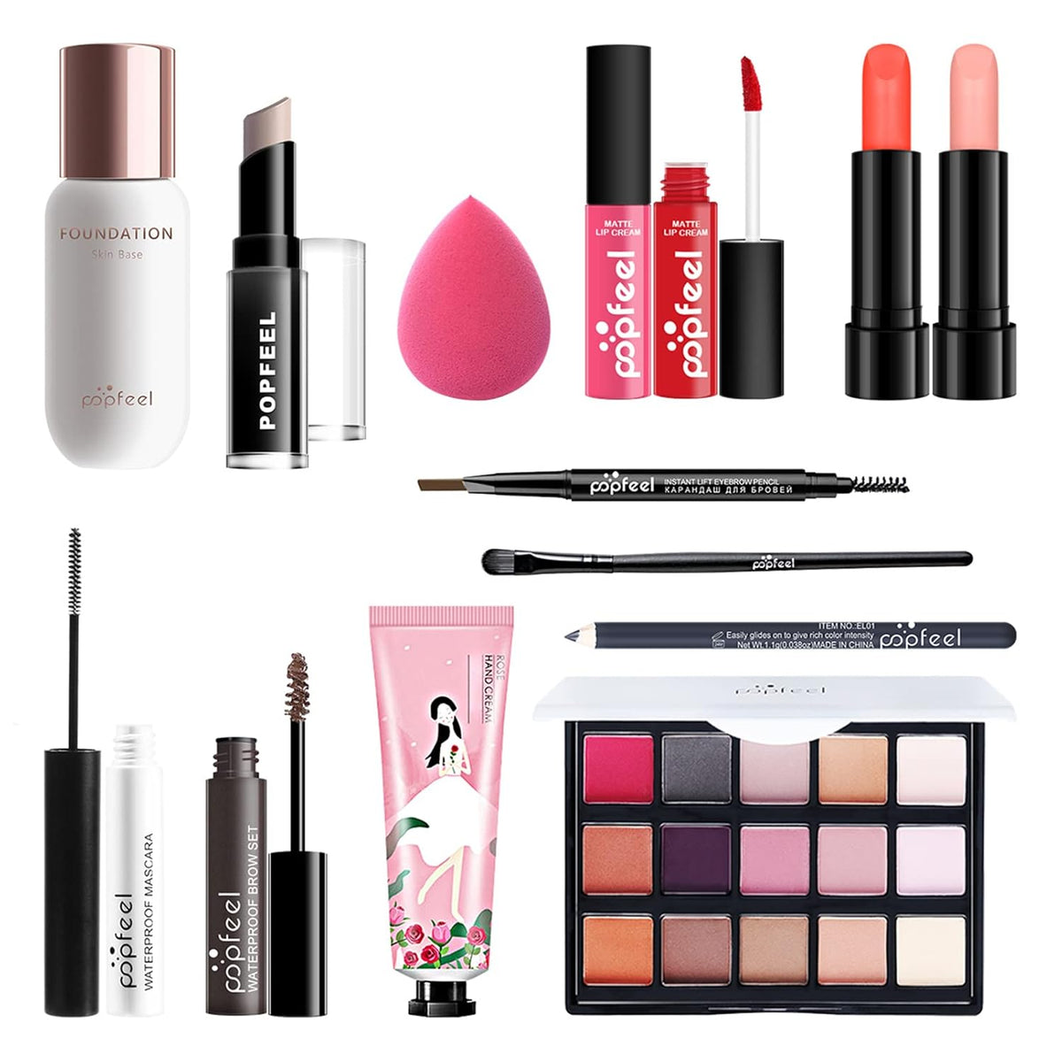 All-in-One Makeup Gift Set Carry All Makeup Kit Women Full Kit With Makeup Bag Lipgloss Lipstick Concealer Blush Foundation Face Powder Eyeshadow Palette Cosmetic Palette #2