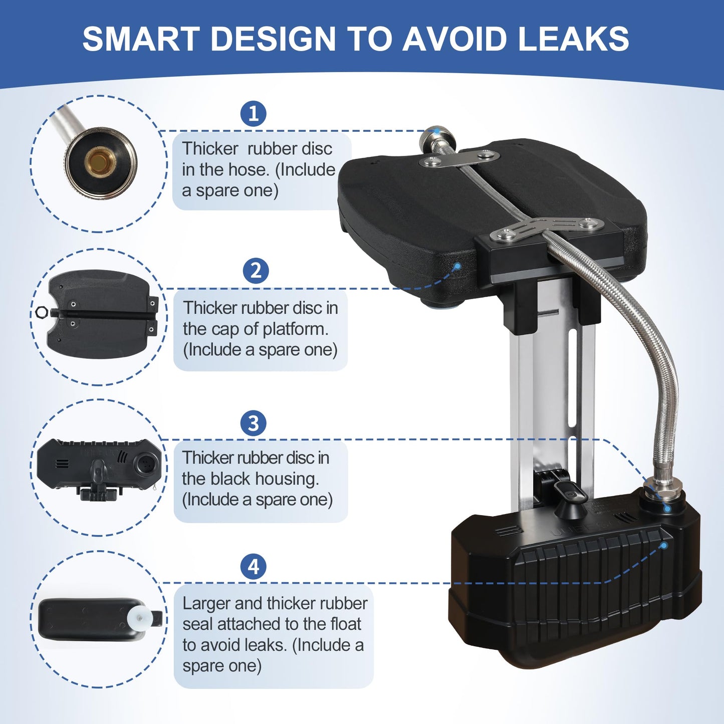 uueeGo Swimming Pool Water Leveler, Automatic Pool Water Filler, Automatically Maintain Water Levels, Never Over Fills The Pool, Suitable for In ground and Above Ground Pool, Carbon Black