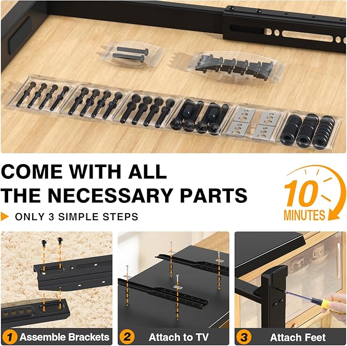 Universal TV Legs, Table Top TV Stand Base with Height Adjustable for Most 37 to 86 Inch TVs, Wobble-Free Replacement with Cable Management, Holds up to 150lbs, Max VESA 800x600mm, Black (Black)