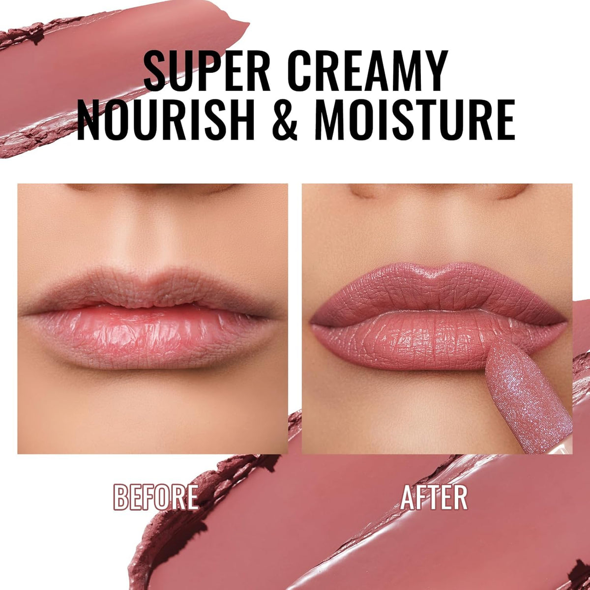 Oulac Moisturizing Pink Lipstick for Women - Tinted Lip Balm with Sparkle, Lightweight Lip Makeup, Mirror Design, Vegan & Gluten Free, PG05 Mystical