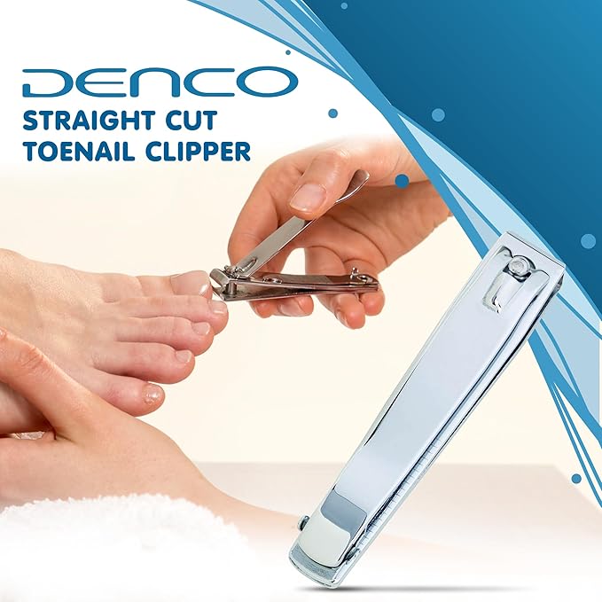 Denco Straight Cut Toenail Clipper,Silver,1 Count (Pack of 2),3559N