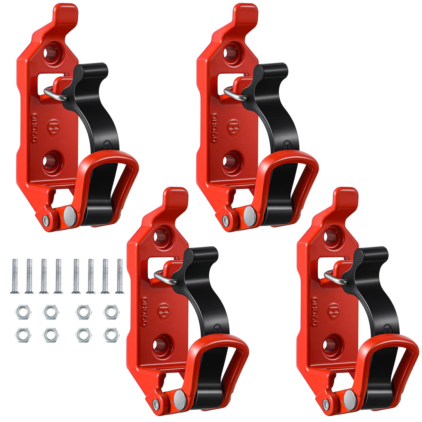 4 Pcs Shovel Holder for Truck, Heavy Duty Shovel Mounts for Roof Rack, Quick Release Axe Holder Mount Kit, Metal and Rubber Car Accessories/ Garage Storage/ Truck/ Wall Mounting Brackets