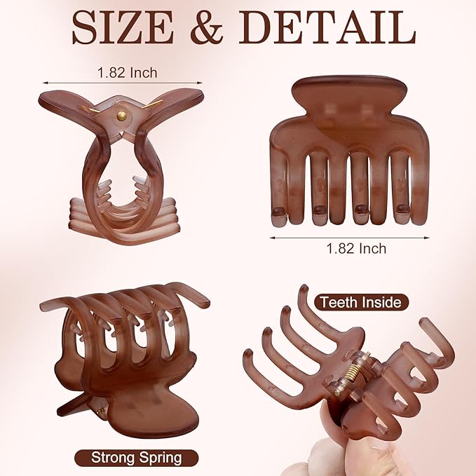12Pcs Hair Clips for Women 1.8 Inch Small Claw Clips for Thin Hair Medium Hair Claw Clips for Thick Hair Accessories for Women Girls (Ice Cream)
