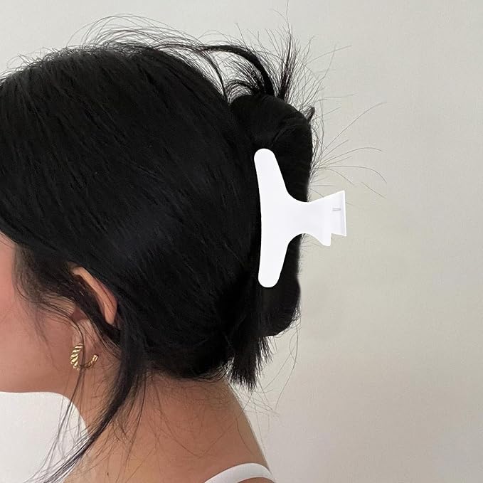 Hair Clips for Styling Sectioning 12 Pack Black White Hot Pink Butterfly Clamps Hair Claw Clips Pro Salon Hair Clips for Styling, Sectioning, Cutting and Coloring