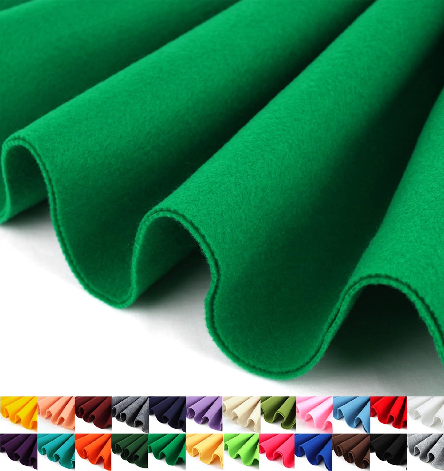 Barcelonetta | Felt Fabric | 72" Wide | 1.6mm Thick | Acrylic & Soft | Felt by the Yard | Felt for DIY Crafts, Projects, Sewing (Kelly Green, 2 Yard)