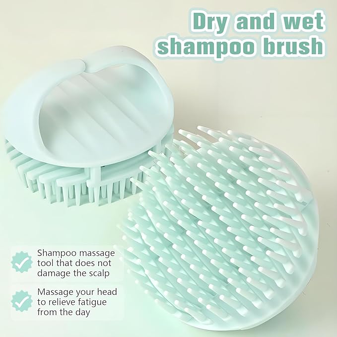 Scalp Massager Shampoo Brush,Scalp Dandruff Removal with Soft Silicone Bristles,Wet & Dry Scalp Care Head Scrubber Hair Washing,Hair Brush for Scalp Exfoliator,Comfortable for All Hair Types,Purple