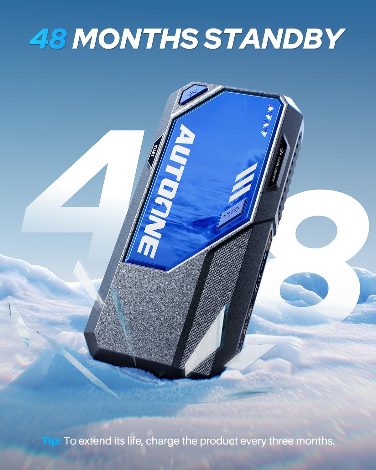 AUTOONE 10000A Car Jump Starter 24000mAh Car Battery Jumper Starter Portable 12V (All Gas/All Diesel) 168W DC Jump Box for Car Battery with Built-in Booster, Type-C Fast Charge Jump Pack
