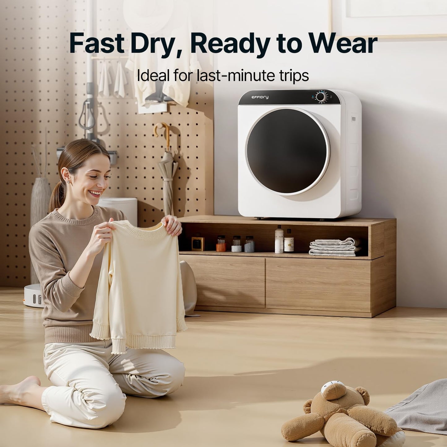 Effidry 110V Portable Clothes Dryer 830W Compact Laundry Dryers 2 cu.ft Electric Machine with Stainless Steel Tub for Apartment,RVs,Dorms,12LBS drying machine Clothing Dryer secadora portatil de ropa