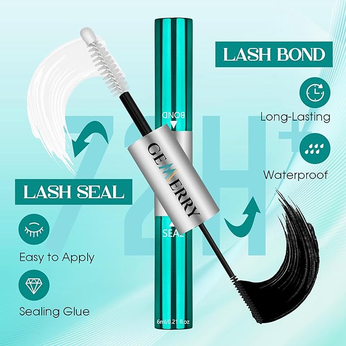 GEMERRY Fluffy Lash Extension Kit Thick Lash Clusters Kit Eyelash Clusters 280Pcs D Curl Eyelash Extension Kit With Lash Bond and Seal, Lash Tweezers, DIY Lash Extension(60P-10-18mm)