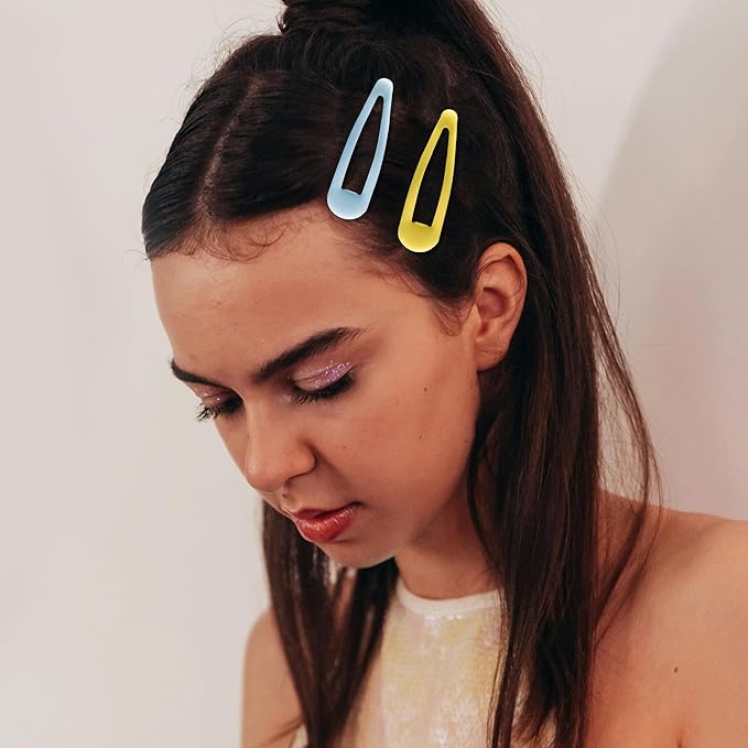 Small Hair Barrettes For Women No Slip Metal Snap Clips For Thin And Fine Hair,Matte Multi-colored,20 PCS,1.97 x 0.5 Inch.