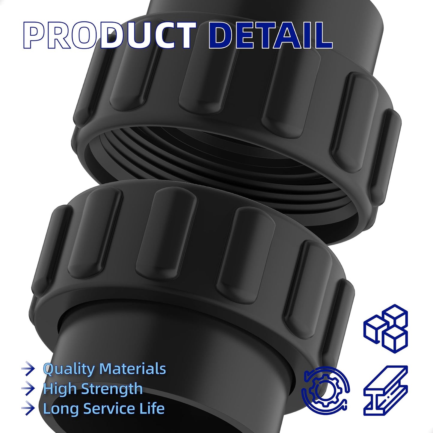 Black 520595 Union Replacement Kit Compatible with Pentair IntelliChlor&Ichlor Salt Chlorinator, Salt Cell Union Connector Kit for IC20 IC40 IC60 IC80 Pool/Spa Sanitizer and Automation Control Systems