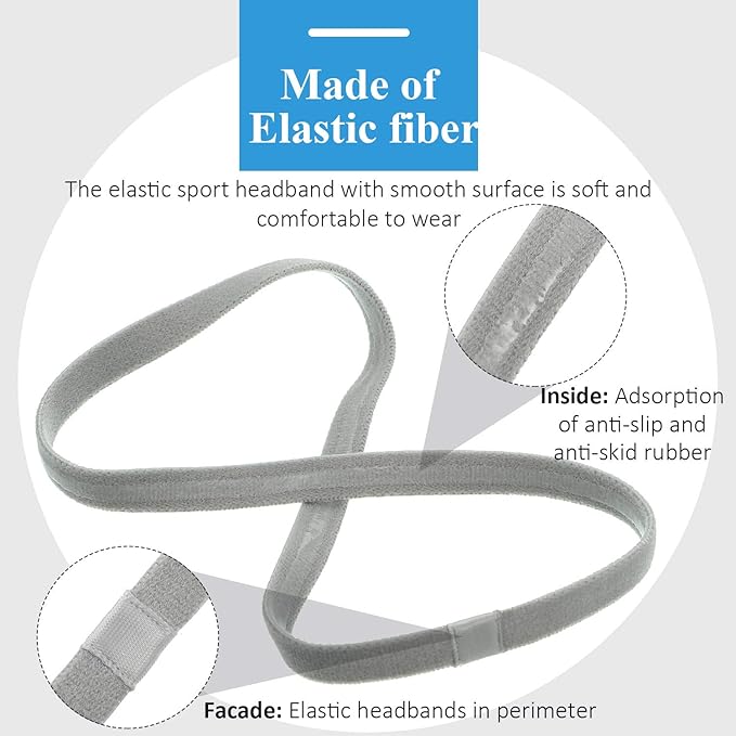 4 Pieces Elastic Sports Headbands Thick Non-Slip Hair Bands for Women and Men