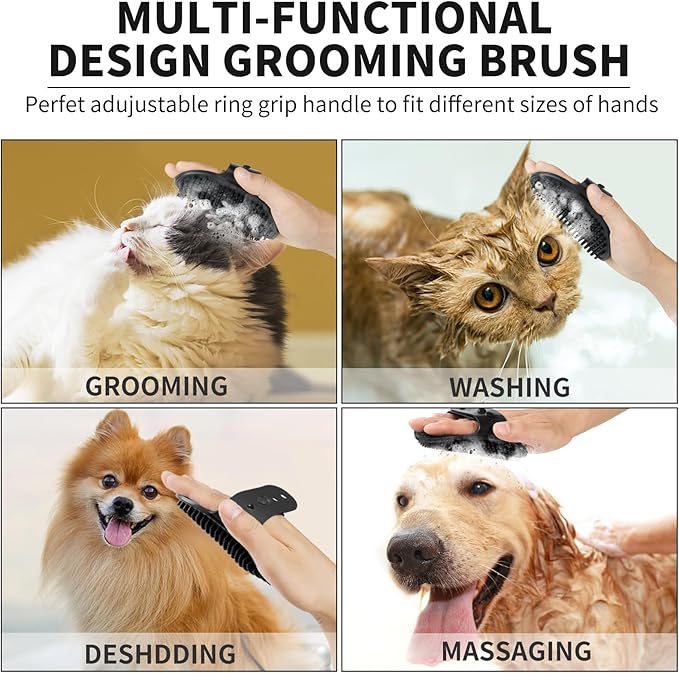 Professional 7 in 1 Dog Paw Cleaner for Dogs & Cats - Includes 1 Portable Paw Washer, 1 Bath Brush, 2 Dog Toothbrushes and 3 Absorbent Towels Note: Fits Paws 2.5 to 3.5 Inches Wide (Large, Black)