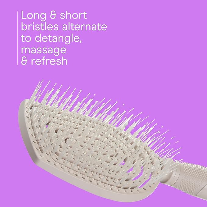 Conair Scalp Care Detangling hairbrush 2pk - Fullsize +Travel Hair Brush - Scalp Massager - hairbrushes for women & men - detangler for all lengths and types - can use wet or dry - Grey Luxe