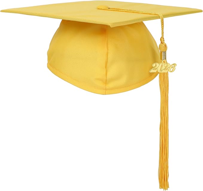 Unisex Adult Matte Graduation Cap with Tassel Year Charm