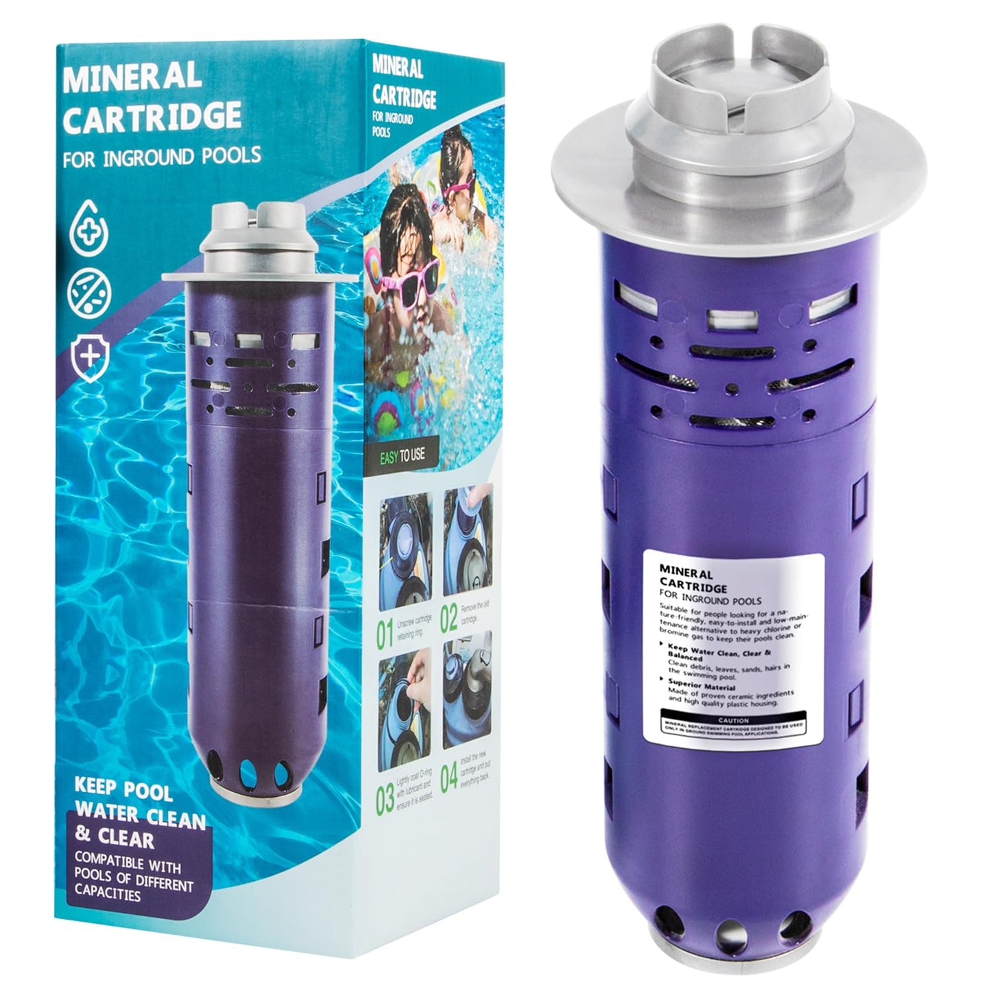 Replacement for Nature2 Duoclear 25 35 Mineral Cartridge W28000 W28001 for All Zodiac Duoclear Fusion, Fusion Vision, Vision Pro Above Ground Inground Pool Vessels, for up to 35,000 Gallons Pool