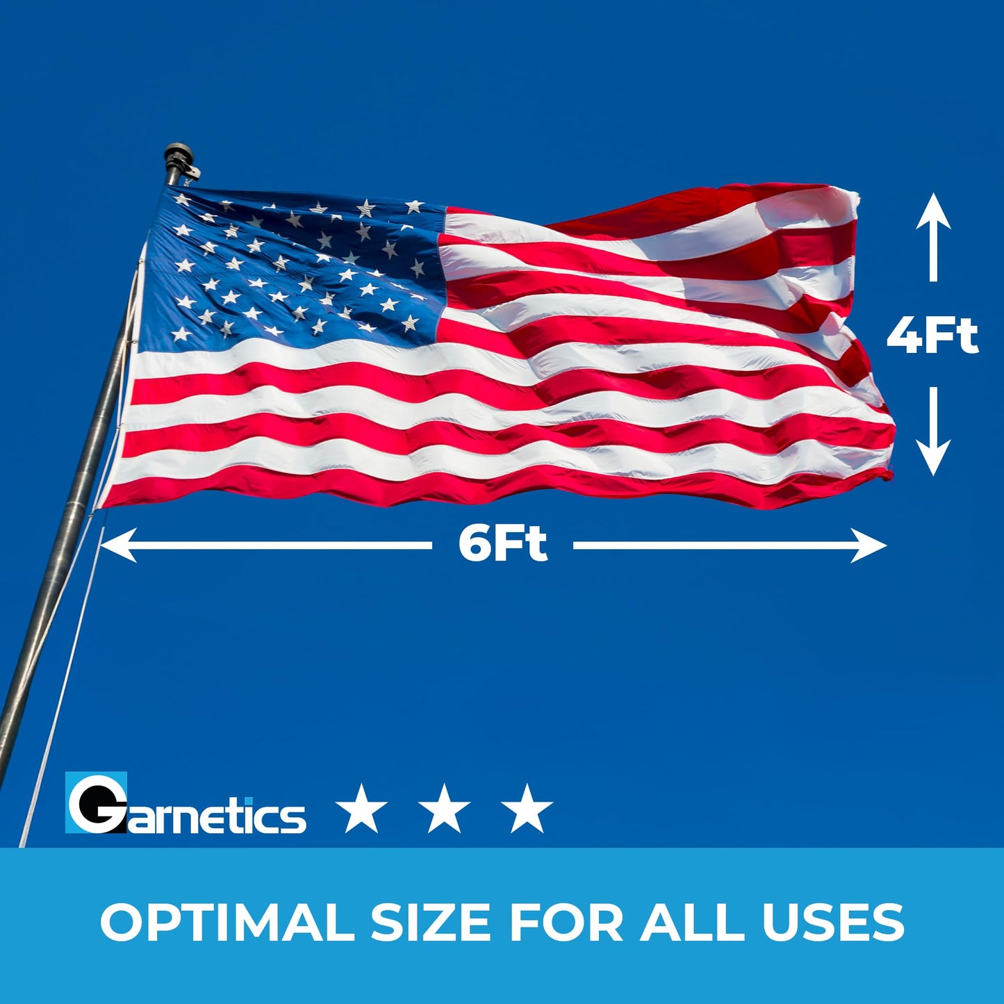 American Flag | American Flags for Outside 4X6 |100% Made in USA Flags-not imported - US Flag 4X6 American Flag Heavy Duty Outdoor with Embroidered Stars and Sewn Stripes | Flag for Outside-FMAA CERTIFIED