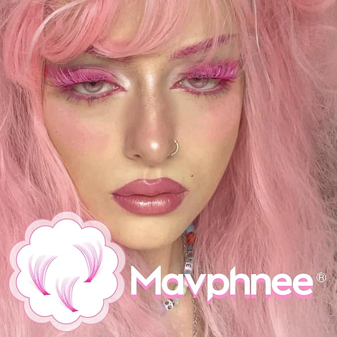 Colored Lash Extension Individuals 280 Pcs Colored Eyelashes Clusters 7 Colors Wispy 16MM 18MM Colorful Eyelash Extensions DIY at Home by Mavphnee
