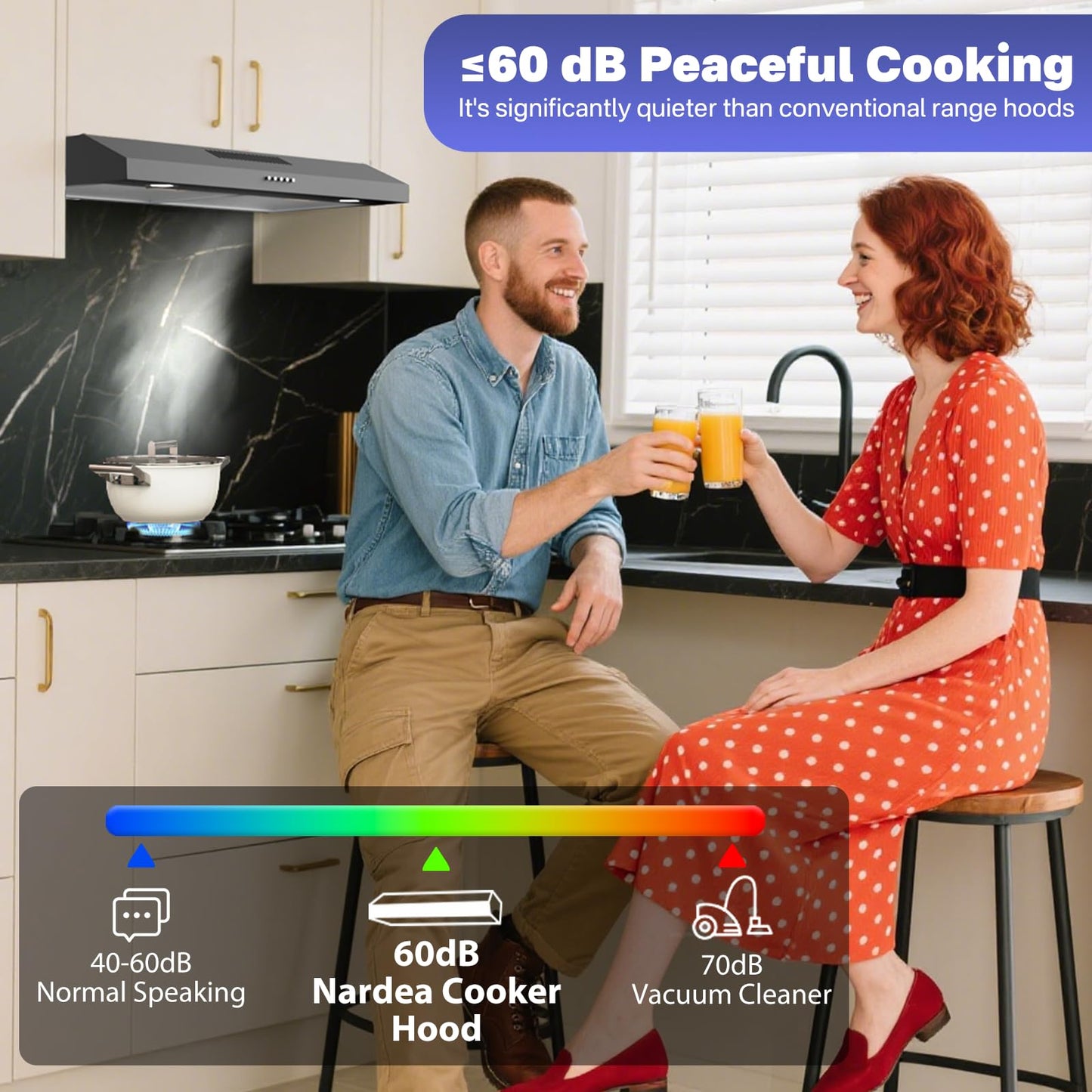Argyolas 30 Inch Under Cabinet Range Hood, Ductless Oven Hood Vent Convertible to Ducted, Kitchen Stove Extractor with Charcoal Filter and Foil Pipe