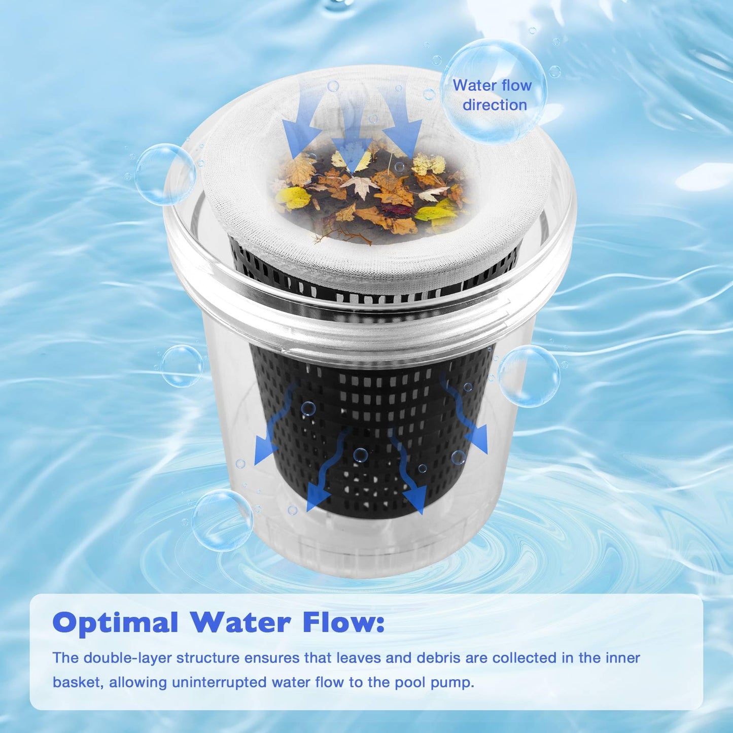 ATRACYPART Inline Pool Leaf Canister Compatible with Hayward W560 PoolVac Navigator Standard, Leaf Catcher Filter with Strainer Basket and 5 Skimmer Socks