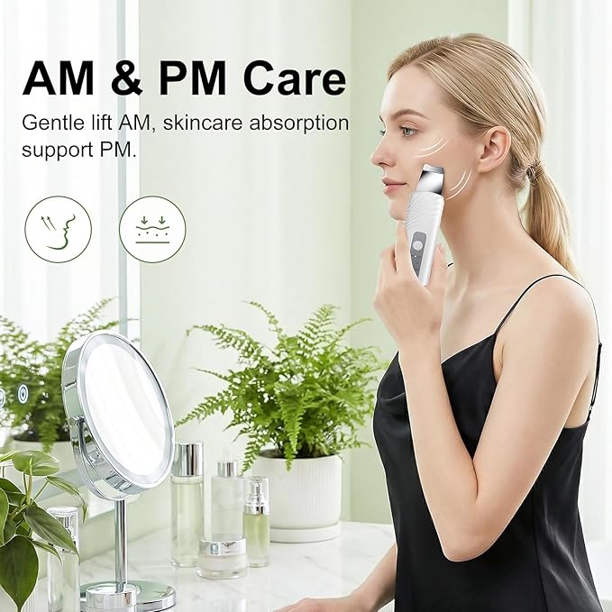 Blackhead Remover Tools, Face Scrubber Skin Spatula for Facial Cleansing, 4 Modes Pore Cleaner with 304 Stainless Steel Blade, Type-C Rechargeable, Silicone Face Brush, 4 Needles, PP Box