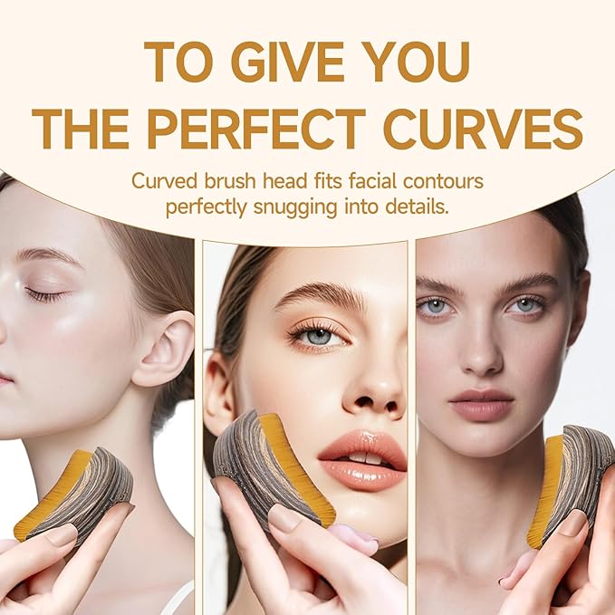 2 PCS Lymphatic Contour Face Brush, Manual Lymphatic Drainage Massager, Ergonomic Facial Cleansing Brush for Sculpting with Durable Soft Bristles - Dry Massage Tools