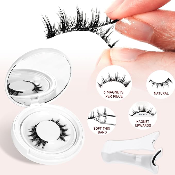 Higu clace Magnetic Eyelashes with Applicator Magnetic Lashes Natural Look Manga Lashes PestaÃÂ±as MagnÃÂ©ticas Easy to Wear and Remove(DJCX-D01)