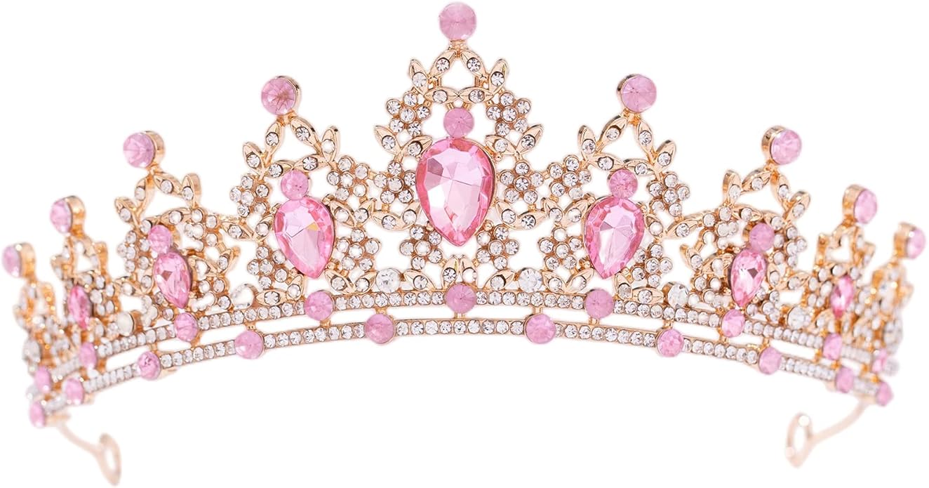 FORSEVEN Crystal Tiaras for Women, Wedding Tiaras and Crowns for Women Tiaras for Birthday Party Princess Crown Hair Accessories Bride Rhinestone Christmas Decorations Headband