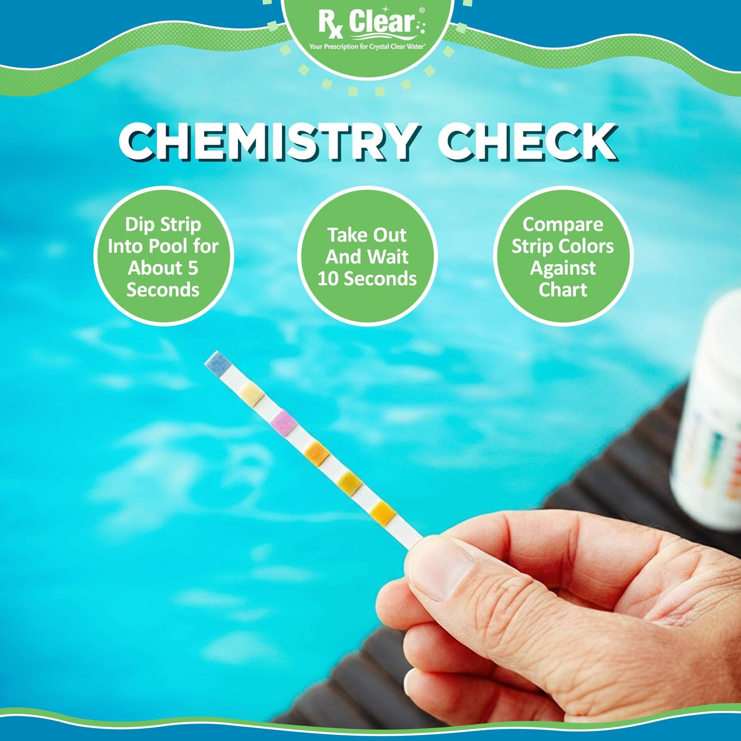Rx Clear Mega Shock | 73% Calcium Hypochlorite | Kills Algae in Swimming Pools | Works As Pool Sanitizer Clarifier and Algicide | One Pound Bags | 6 Pack
