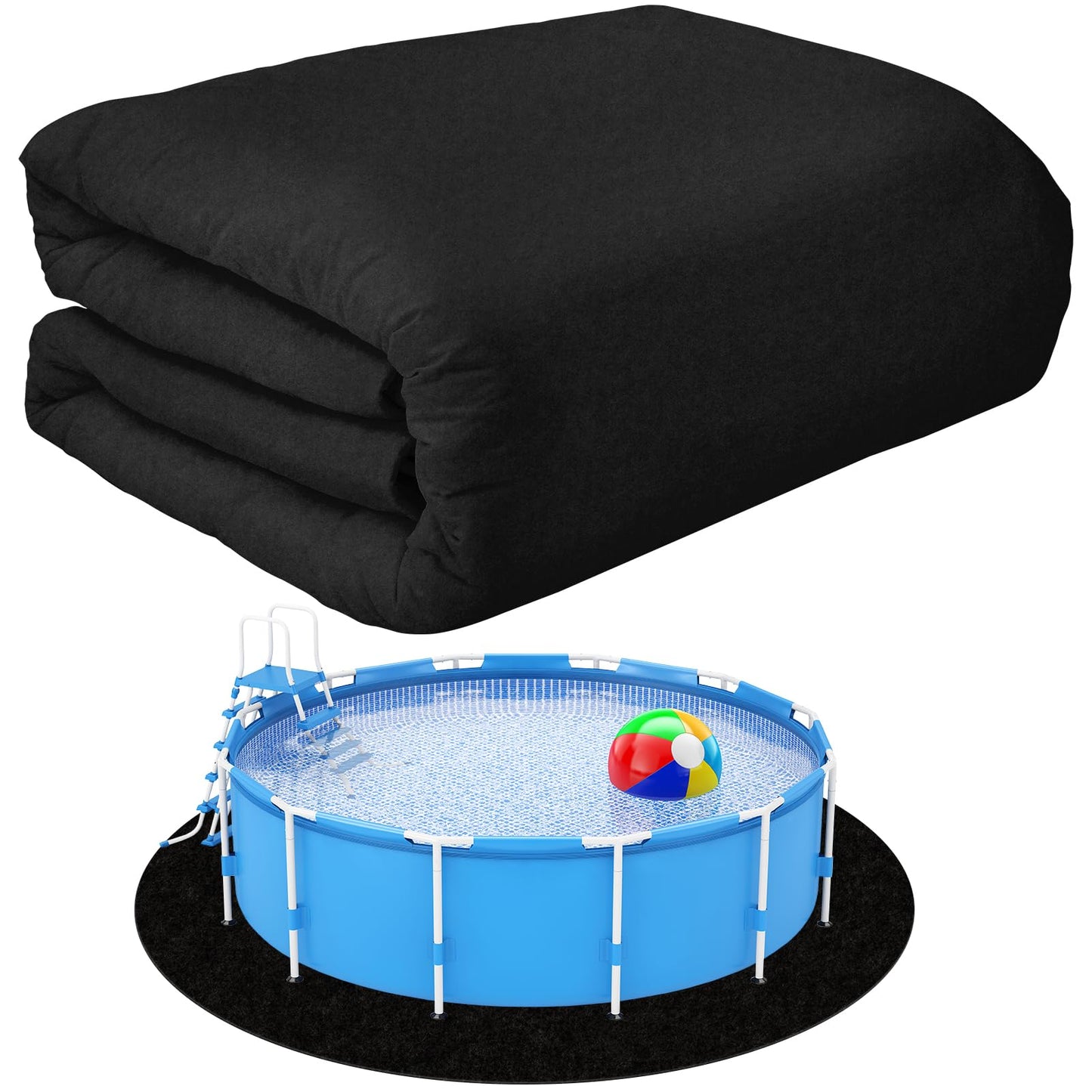 VICAMB 12ft Heavy Duty Round Pool Liner Pad for Above Ground Pool,Pool Ground Mat Under Pool Pad,Pool Bottom Liner Protector to Prevent Puncture and Extend Liner Life