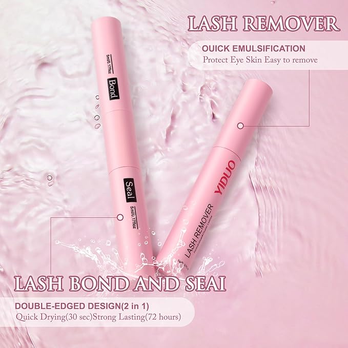 YIDUO Eyelash Extension Kit with 2X Bond&Seal 10-20mm 60D+80D+100D Volume 3D Lash Clusters Kit 3 Styles 760Pcs Wispy Natural Soft DIY Individual Lash Clusters Kit Box for Beginners