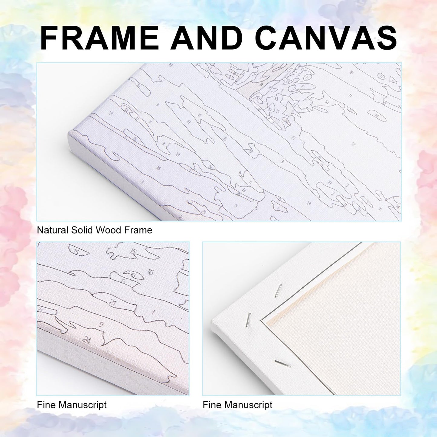 Yezavesu Framed Paint by Numbers Kit for Adults Beginner, 12x12 Inch Book Paint by Numbers Without Easel, DIY Number Painting for Adults Flowers for Home Wall Decor Gift