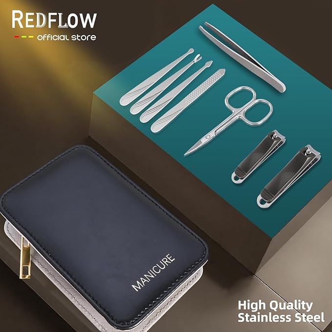Manicure Set 8 in 1 Stainless Steel Nail Clippers for Men，Manicure Kit for Women，Nail Grooming Kit，Nail Clipper Set，Personal Care Tools