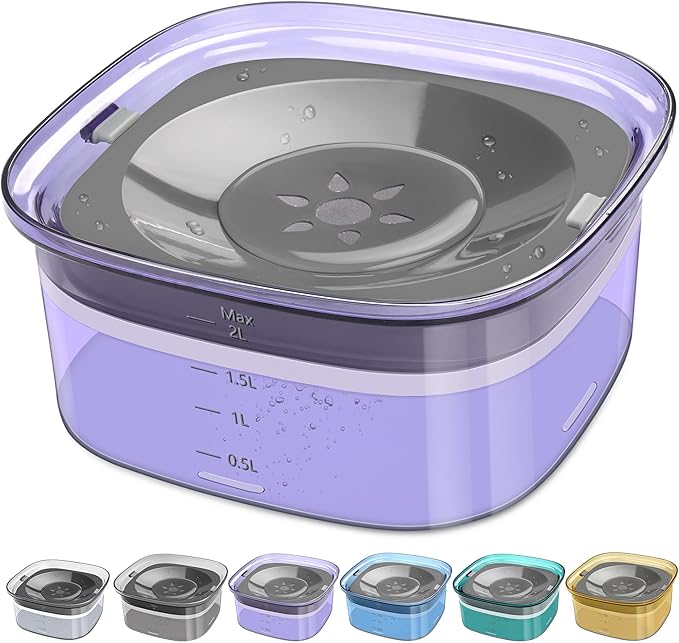 UPSKY 70oz Dog Water Bowl 2L No Spill Dog Bowls Large Capacity Spill Proof Slow Water Feeder, No Splash Dog Bowl Pet Water Dispenser Vehicle Carried Travel Slow Drinking Bowls for Messy Drinkers, Cats