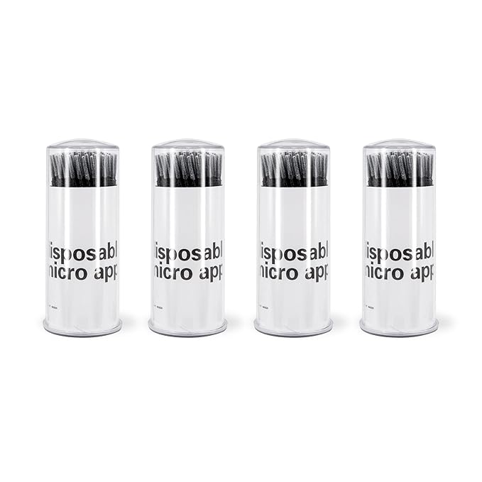 i-Laesh 400pcs Disposble Micro Applicators Brushes for Eyelash Extension Cotton Swabs Makeup Oral and Personal Care Mini Grafted Bottled Remove Glue - Black (Bottled - Pro Grip)