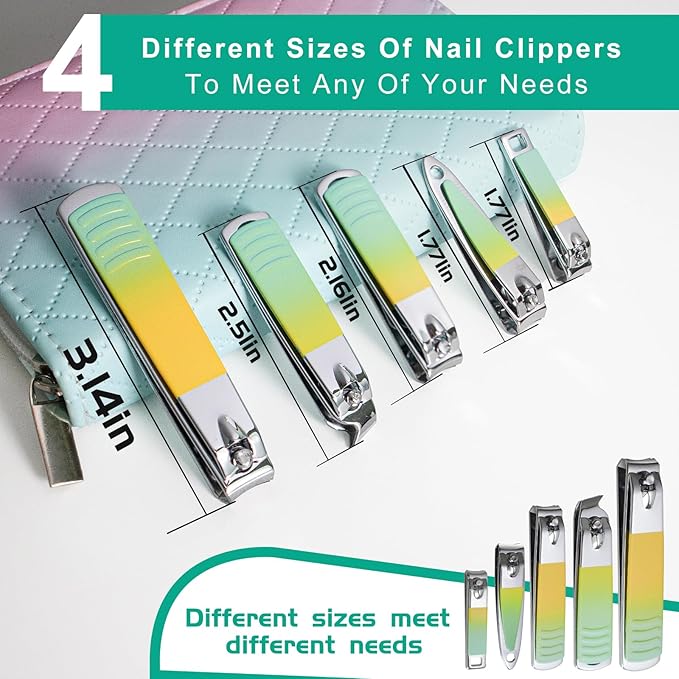 Manicure Set 30 in 1 Nail Clippers Set,Nail Manicure Kit for Women,RedFlow Toenail Clippers,Pedicure Kit,Pedicure Tools,Suitable for Travel Manicure Tools,Toe Nail Kit,Nail Care Kit(Yellow Green)