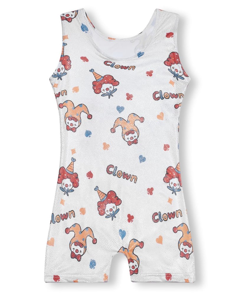YDMZX Leotards for Girls Size 5-6 5T 6T Toddler Kids Gymnastics Tumbling Outfit Clothes Unitards Biketards Heart Clown