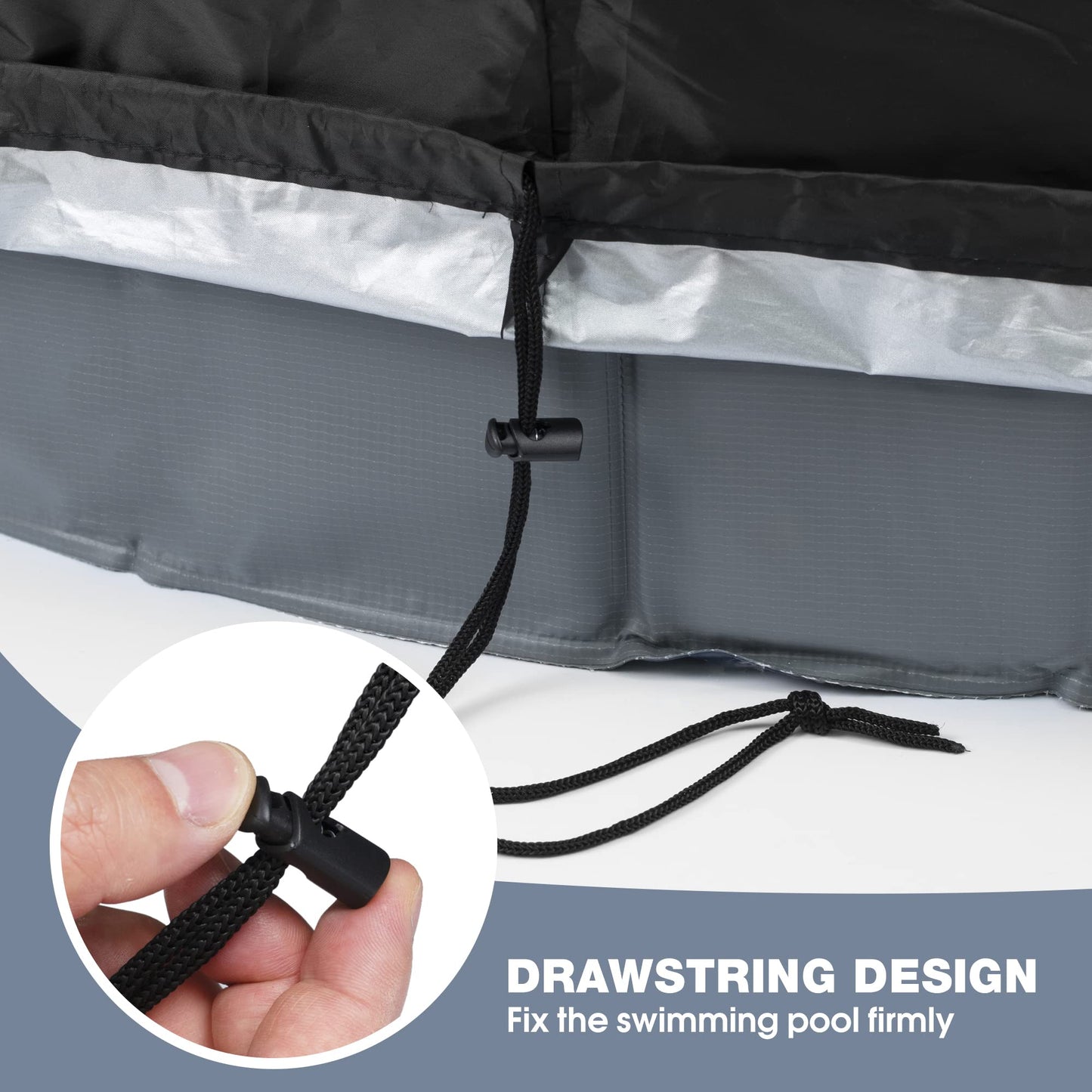 Niubya Round Dog Pool Cover, Foldable Pet Swimming Pool Cover, Waterproof Dustproof and Washable Pool Protective Cover with Drawstring Design, 64 x 12 Inches