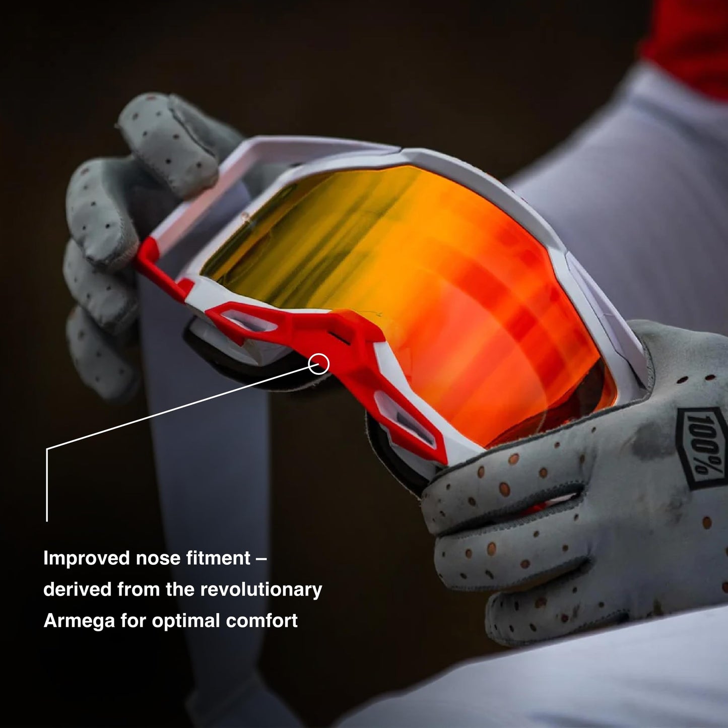 100% Strata 2 Moto/MTB Goggle - Black; Mirror Silver
