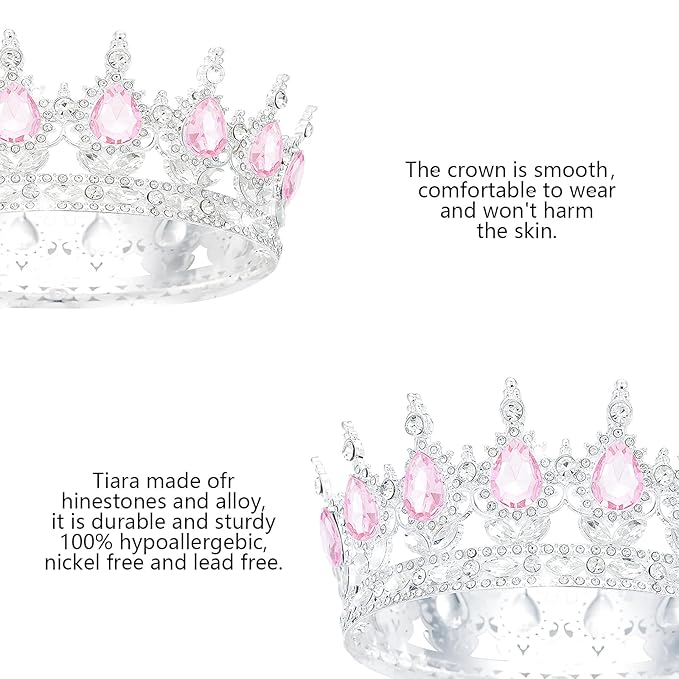 YOUlDIANZI Queen Crown Rhinestone Wedding Crowns and Tiaras for Women Costume Party Hair Accessories Princess Birthday Crown Crystal Bridal Crowns