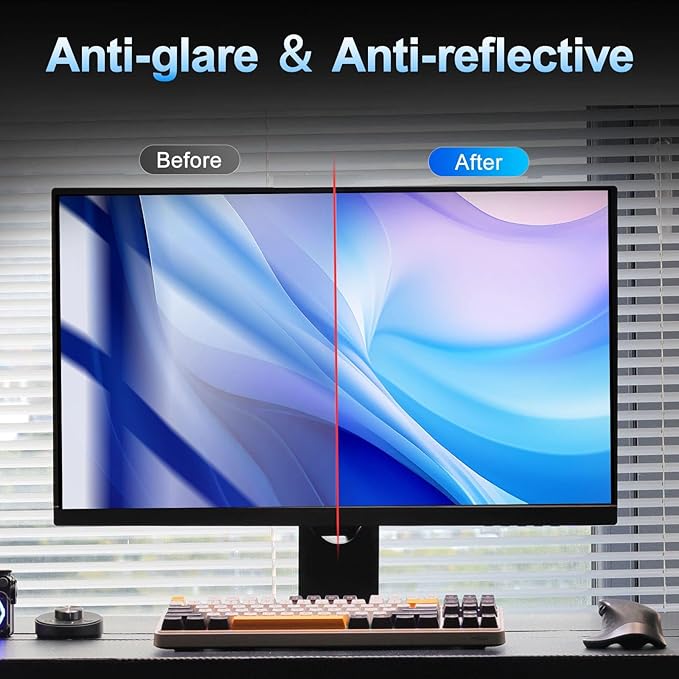 2 Pack Magnetic 23.8 Inch Computer Privacy Screen for Monitor 16:9 Aspect Ratio, Anti-Glare Blue Light Computer Monitor Privacy Shield, Removable Anti-Spy Screen Protector