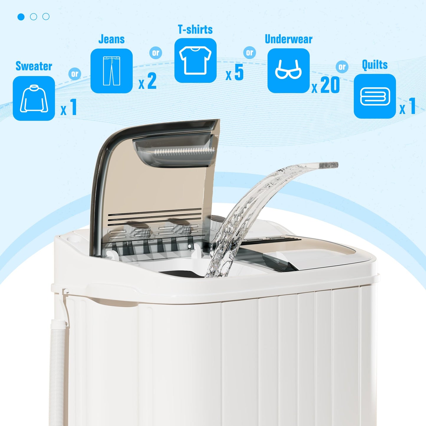 Omelaza Portable Washing Machine,18 lbs Capacity,Washer and Dryer Combo Machine for Homes & Apartments,Twin Tub Laundry Washer with Spin Cycle, GREY