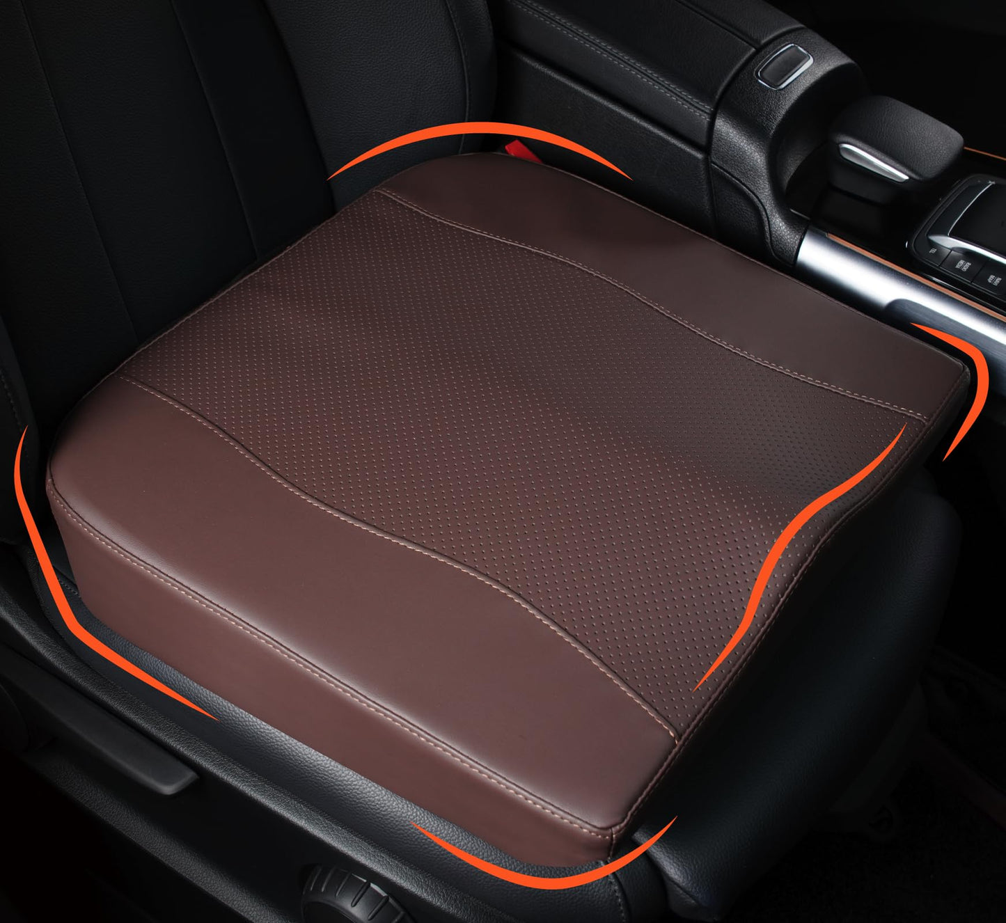 Lofty Aim Car Seat Cushion, Comfort Memory Foam Car Cushions for Driving - Sciatica & Lower Back Pain Relief, Driver Seat Pillow for Auto, Office Chair, Wheelchair - Classic Brown