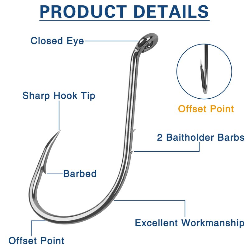 Carbon Steel Fishing Hooks Kit,110pcs/145pcs Saltwater Octopus Fishing Hook with Barbs Fish Circle Hook Freshwater Bass Fishing Hook Mix Size with Fish Tackle Box 145pcs