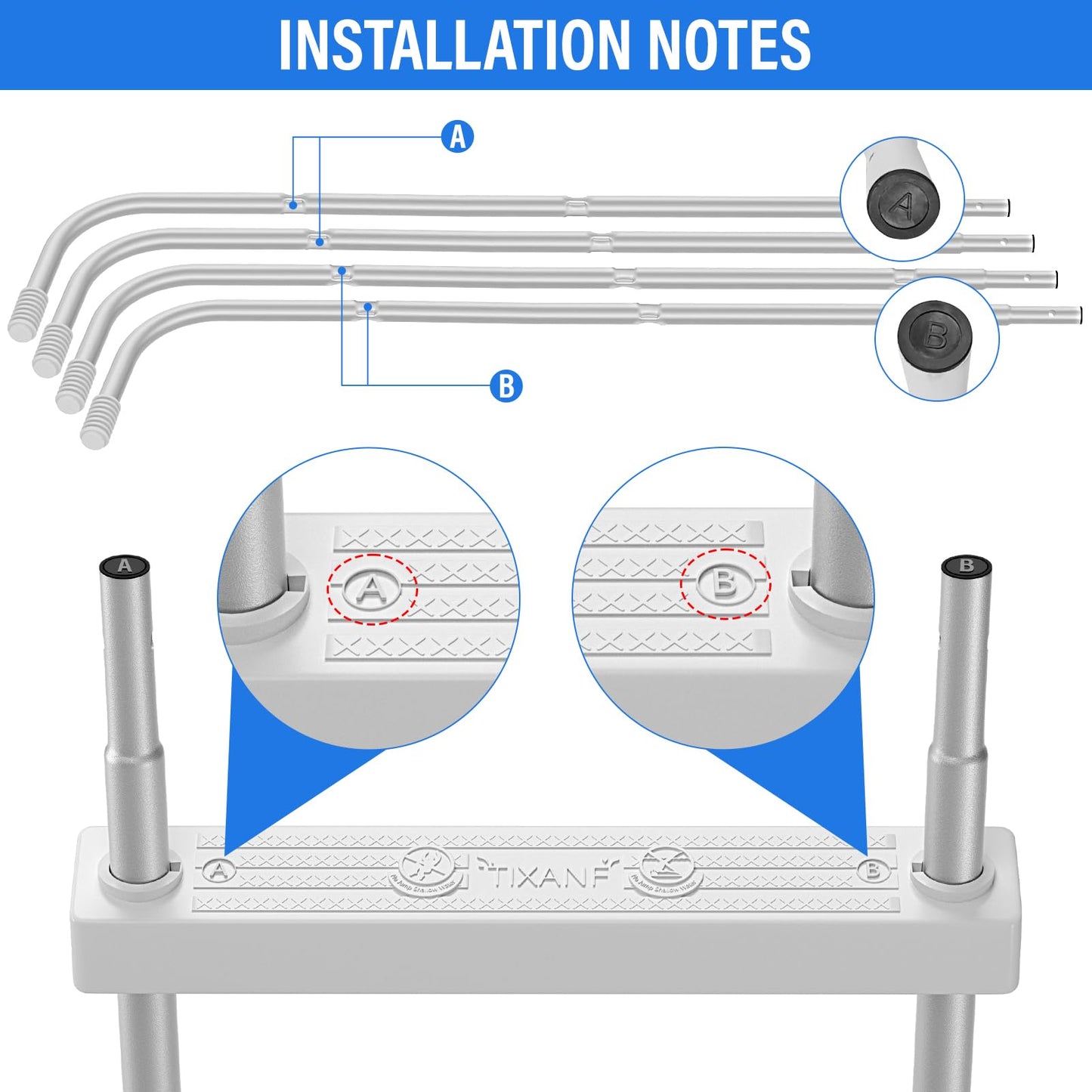 TIXANF 36" 3-Step Steel Frame Above Ground Swimming Pool Ladder,Heavy Duty Double Sided Removable Pool Steps,Pool Ladder Steps with Non-Slip Plastic Steps for Entry and Exit