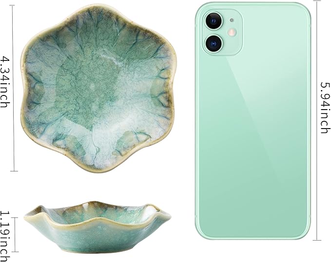 Jewelry Dish Tray, Ring Dish, Ceramic Trinket Tray, Key Bowl, Decorative Plate, for Friends Sisters Daughter Mother (Emerald Green)