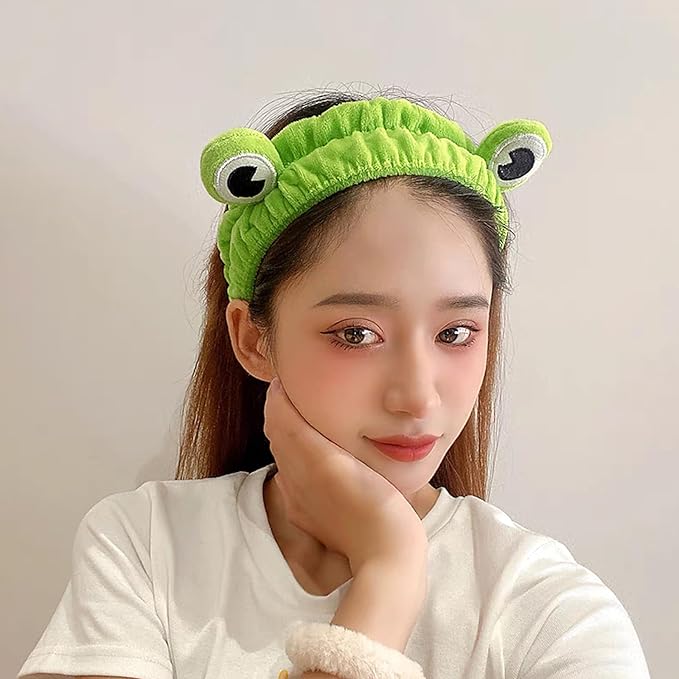 Frog Eye Face Wash Headband Women Snail Spa Hair Band Soft Coral Fleece Headwraps Her Cute Creative Cartoon Costume Cosplay Party Accessories